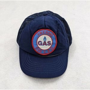 Fresno Gas T. & D. Vintage Snapback Trucker Hat Mesh Adjustable Blue California